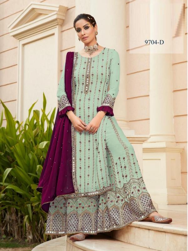 R Nazakat 9705 Designer Faux Georgette Embroidery Suit Collection